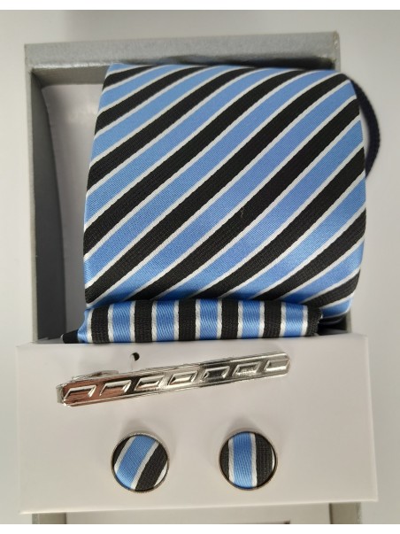 Conjunto gravata lenço travessão e botes de punho